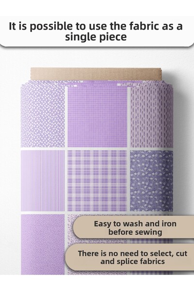 FabricMarket 100% Cotton Satin Fabric – 35 Pieces 20X20 Cm, One Piece Patchwork Fabric, Beige Colors