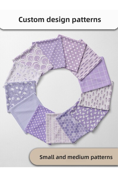 FabricMarket 100% Cotton Satin Fabric – 35 Pieces 20X20 Cm, One Piece Patchwork Fabric, Beige Colors