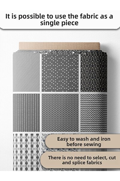 FabricMarket 100% Cotton Satin Fabric – 35 Pieces 20X20 Cm, One Piece Patchwork Fabric, Beige Colors