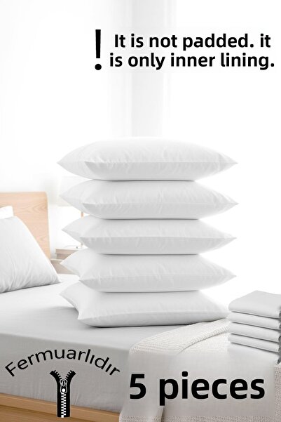 Ladylina Home 5-Piece White Pillow Inner Lining, 50x70 Pillow Thread, Cotton ...