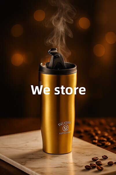 KORKMAZ A689 03 Joy Coffee Glass Mug Thermos Rosagold