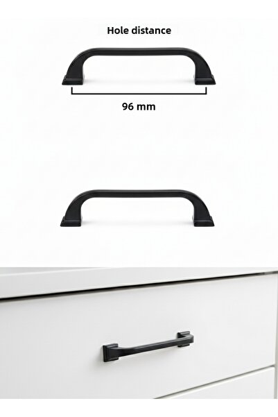 Şeker Ofisi Mobilier negru de 96 mm, dulapuri de bucătărie și mânere pentru sertare, 10 bucăți din polipropilenă (PP)