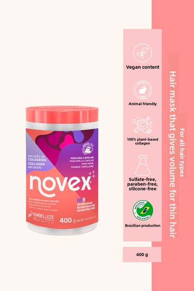 NOVEX Collagen Infusion - Volumizing Collagen Hair Care Mask for Thin String Hair 400g