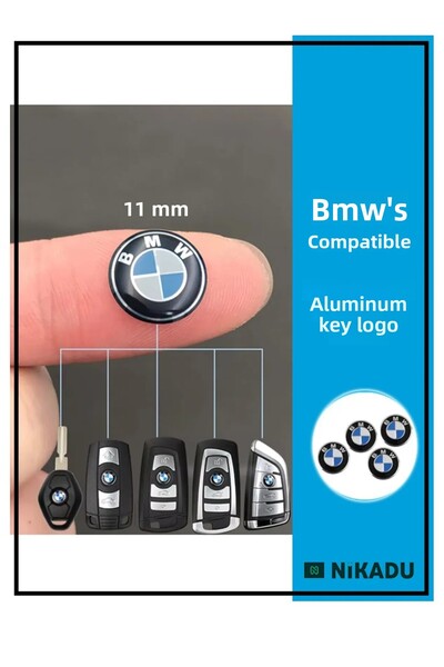 ZeuZ شعار مفتاح سيارة بي إم دبليو متوافق مع الشعار الأصلي، ملصق 2 قطعة 11 مم