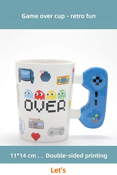 Letsii كوب بورسلين بتصميم مريح مقاس 11×14 سم لعشاق الألعاب