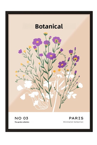 Zestia Tablou în ramă neagră, Flori sălbatice - Botanique Paris, Poster decor...