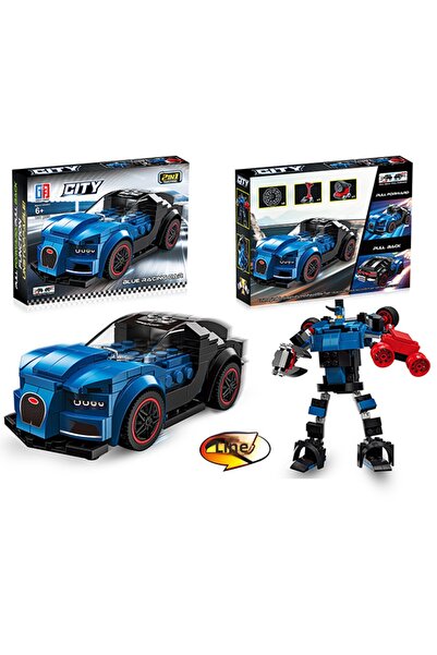 Gokidy سيارات قابلة للتحويل 2 في 1 - أزرق 197 قطعة