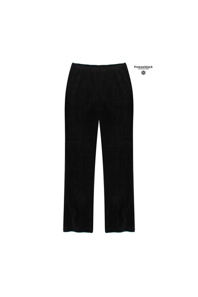 Cottonland Women's Dione Flare Cut High Waist Wide Leg Fleece Pants Black
