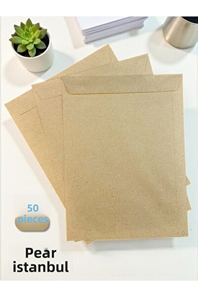 Pera İstanbul 50 bucăți 24x32cm Kraft invitație felicitare lux scrisoare sigiliu portofel capacitate mare pungă plic