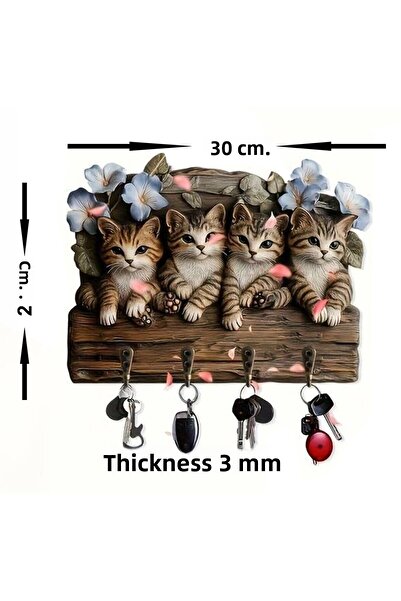 YALOVA SHOP Διακοσμητική ξύλινη κρεμάστρα κλειδιών 2D Μοντέρνα και χαριτωμένη εμφάνιση (20 x 30 εκ.)