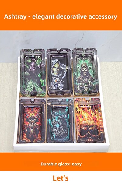 Letsii منفضة سجائر زجاجية أنيقة للزينة، متينة ورائعة، قطعة واحدة