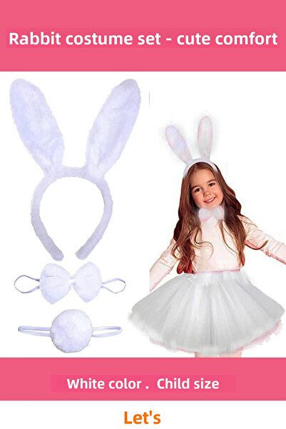 Letsii زي الأرنب الأبيض اللطيف، زي حفلات ممتع للأطفال