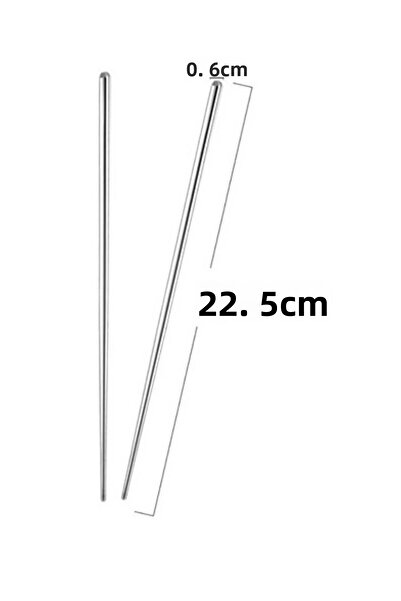 ZS DEMİR Metal Stainless Steel Chopsticks Set of 5