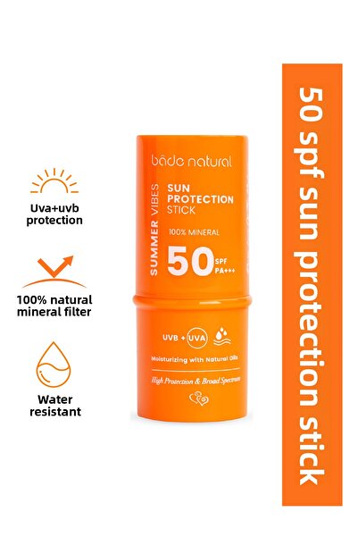 Bade Natural قلم واقي من الشمس مغذي بعامل حماية من الشمس 50 - مرشح معدني 100%
