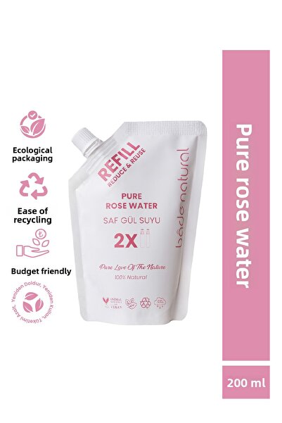 Bade Natural Rose Water Pore Tightening, Brightening and Purifying Tonic Refi...