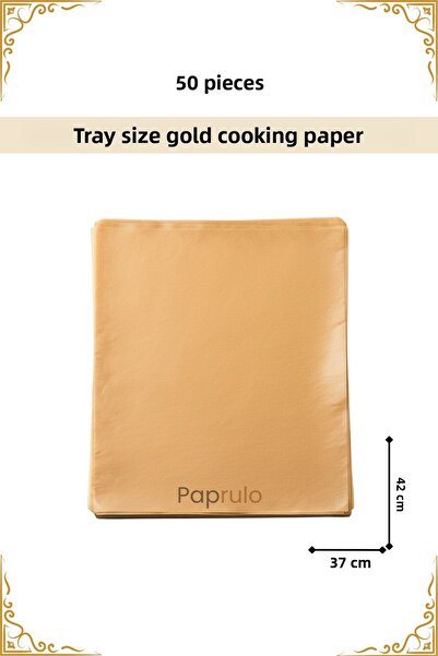 Paprulo 50 قطعة من ورق الخبز غير المبيض في علبة 37×42 حجم كبير جدًا بجودة ذهبية