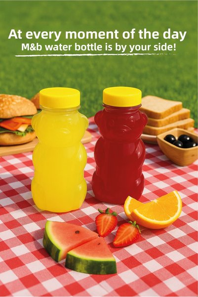 M&B WATER BOTTLE 5-Pack Teddy Bear Bottle – Fun Children's Juice Bottle for School and Picnics 500 ml