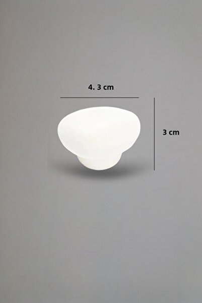 MegaVitrin 5 Pcs Porcelain Stone Button White Ceramic Furniture Handle Drawer Cabinet Handle (4.5 cm)