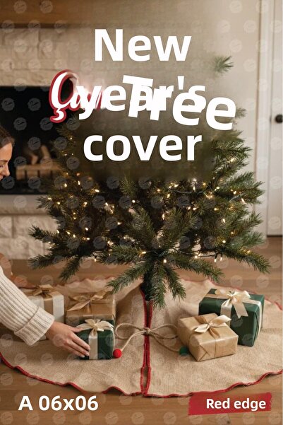 t tuğset etiket Husă pentru brad de Crăciun, șase picioare, din iută cu margi...