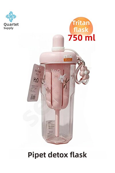 Tohana H2O Tritan Detox Water Bottle with Straw - 750ml