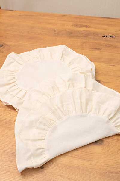abidehanım Ruffle | 7 Piece Double Ruffle Tablecloth Presentation Set 40 X 110