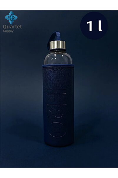 Tohana H2O Leather Covered Glass Flask 1000 ml