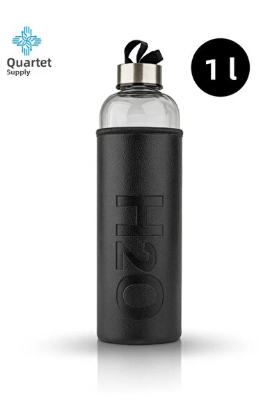 Tohana H2O Leather Covered Glass Flask 1000 ml