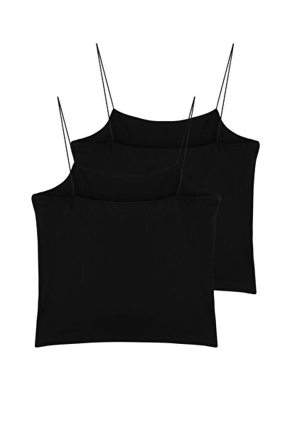 Trendyol Curve Black-Black 2-Pack Large Size Undershirt Tbbss25Cv00018