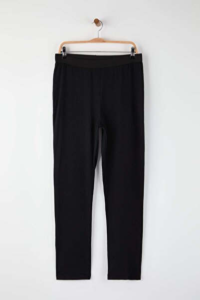 Trendyol Collection Black-Smoked Regular Fit 2-Piece Knitted Unisex Pajama Bottoms Sweatpants Tmnaw25Pj00016