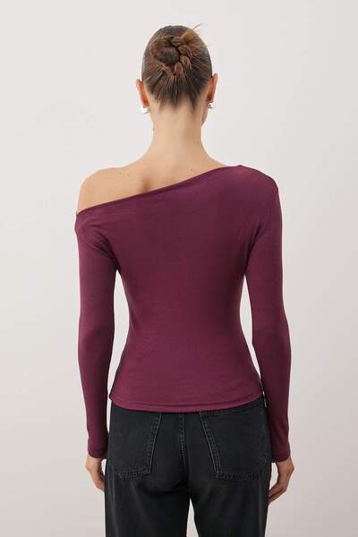 Trendyol Collection Πλεκτή μπλούζα από δαμάσκηνο TWOAW24BZ00227