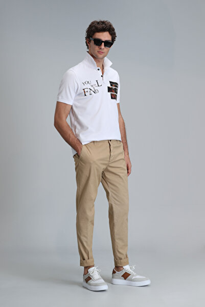 Lufian Tom Smart Erkek Chino Pantolon Slim Fit Deve Tüyü