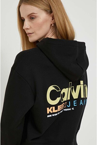 Calvin Klein Colorful Artwork Cropped Hoodie