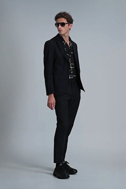 Lufian Alex Smart Erkek Chino Pantolon Slim Fit Siyah
