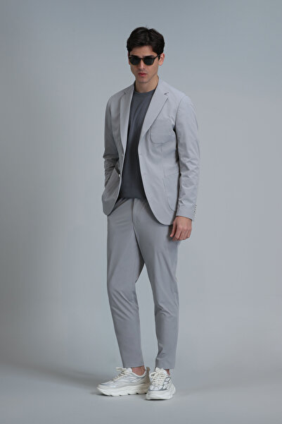 Lufian Alex Smart Erkek Chino Pantolon Slim Fit Açık Gri