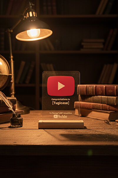 Tugicase Youtube Plaket - Kişiye Özel Takipçi Ödül Plaket Hediye