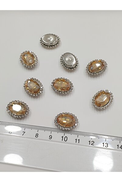 CRYSTALSHOP Crestă de piatră - Oval auriu 15*20mm (50 buc.)