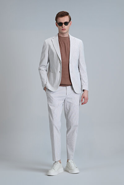 Lufian Frank Smart Erkek Chino Pantolon Slim Fit Bej