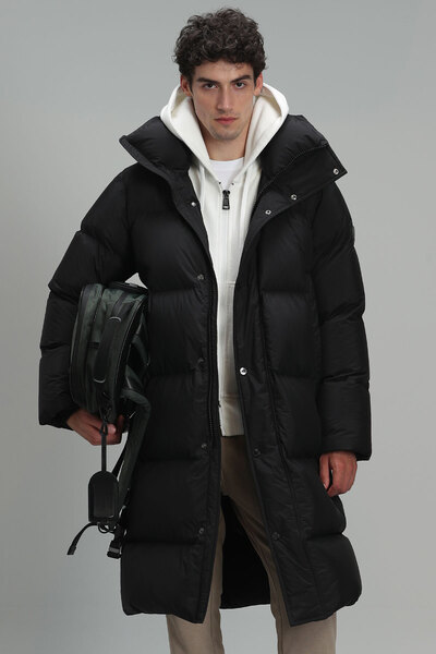 Lufian Done Kaz Tüyü Erkek Mont Siyah