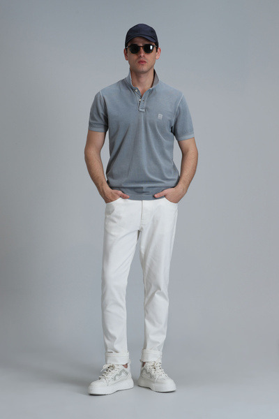 Lufian Ανδρικό μπλουζάκι πόλο Vernon Smart σε γκρι χρώμα