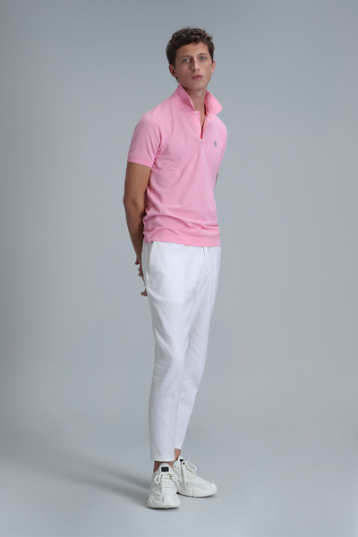 Lufian Laon Smart Men's Polo T-Shirt Slim Fit Pink