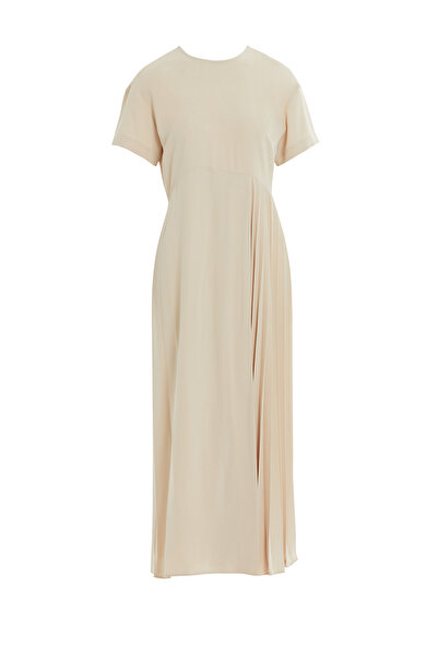 GİZİA Yandan Piliseli, Arkadan Bağlama Detaylı Yırtmaçlı Elbise