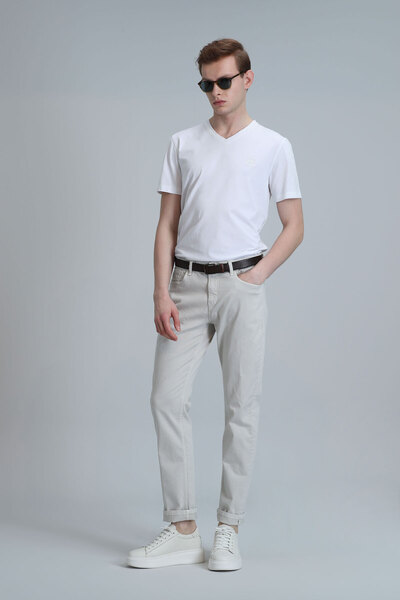 Lufian T-Shirt Tuna Modern Graphic Λευκό