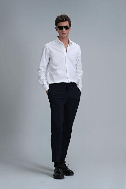 Lufian Emir Erkek Basic Gömlek Comfort Slim Fit Beyaz