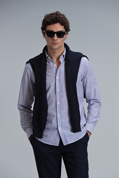 Lufian Warm Erkek Basic Gömlek Regular Fit Mavi