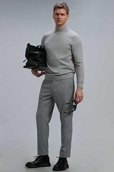 Lufian Port Half Fisherman Men's Sweater Light Gray