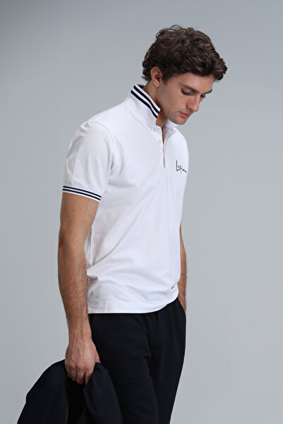 Lufian Tricou polo pentru bărbați Montana Smart, alb