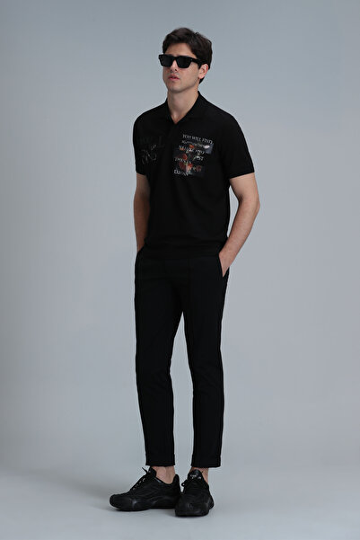 Lufian Mandy Smart Erkek Polo Tişört Siyah