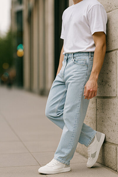 CEDY DENIM Ψηλόμεσο φαρδύ τζιν Jean Leon - C352