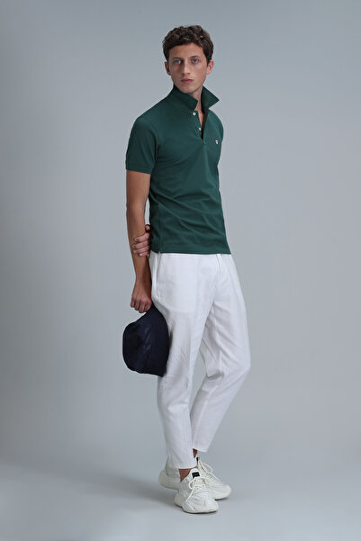 Lufian Laon Smart ανδρικό μπλουζάκι πόλο Slim Fit Duck Green