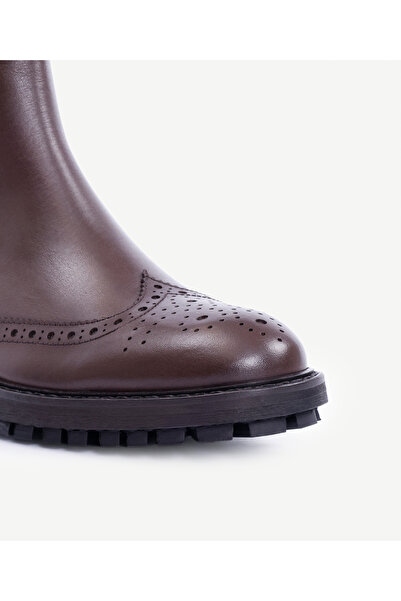 Yargıcı Zımba Detaylı Lastikli Deri Bot